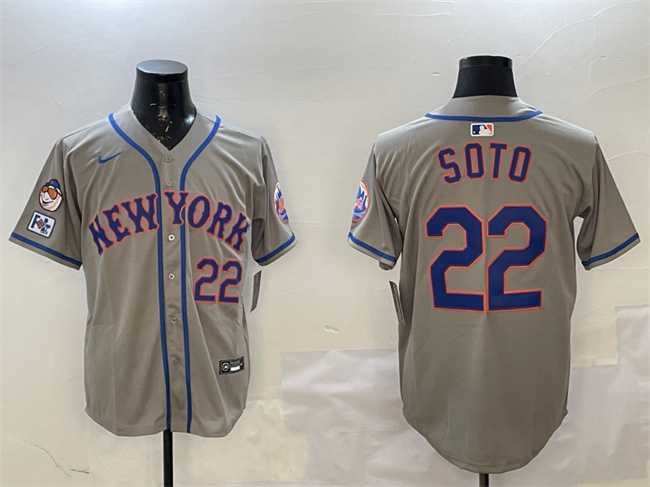 Men's New York Mets #22 Juan Soto Grey 2025 Spring Training Alternate Limited Stitched Jersey,We sell and wholesale Men's New York Mets #22 Juan Soto Grey 2025 Spring Training Alternate Limited Stitched Jersey on line form chian!